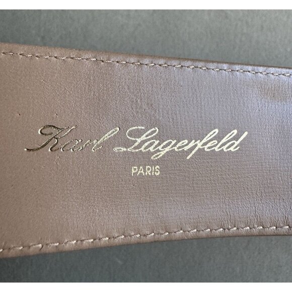 Karl Lagerfeld Vintage Beige Leather Gold Hardware Bags Decor - Picture 5 of 12